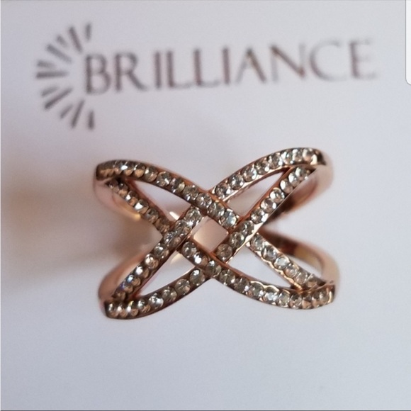 Swarovski Jewelry - Swarovski Brilliance Rose Gold Double Infinity Ring NIB